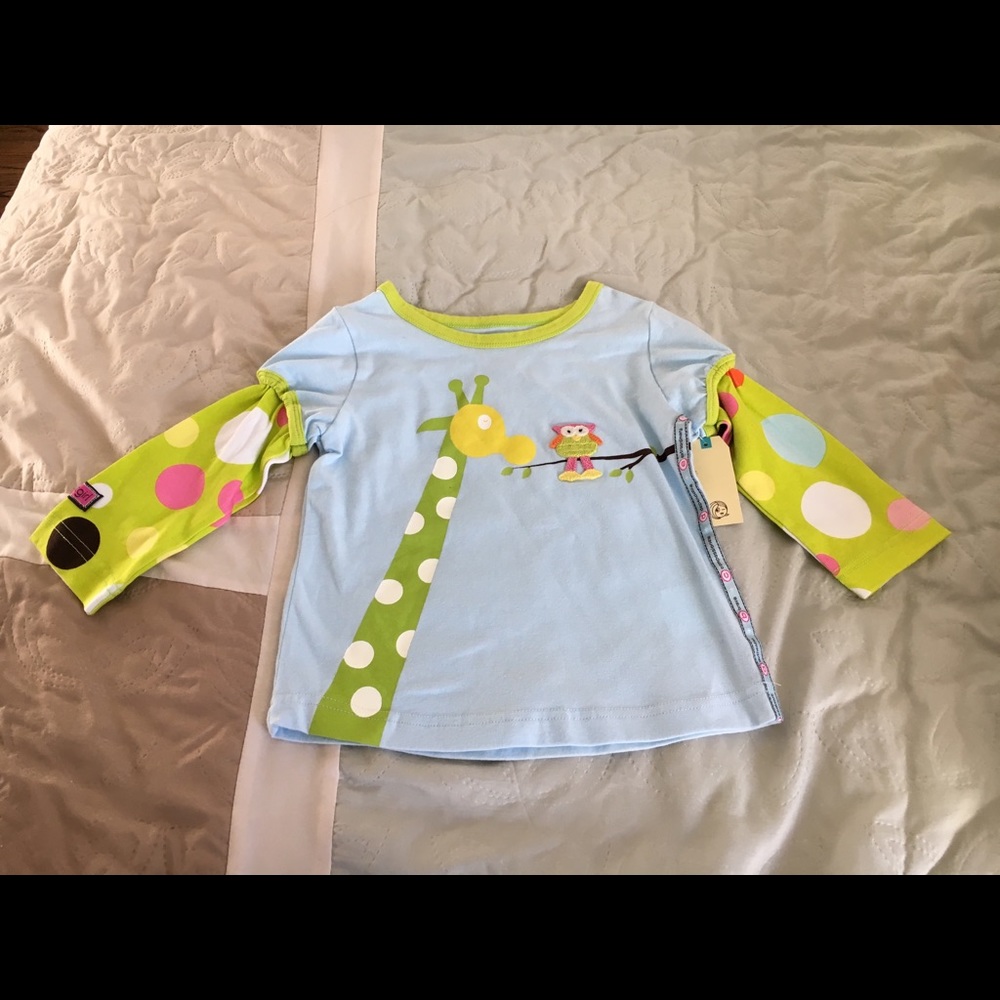 NWT Giraffe and Owl L/S tee, 3T